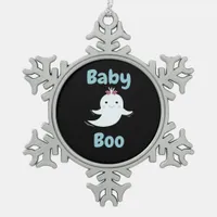 Baby Boo Cute Halloween Kids Or Couples Gift Snowflake Pewter Christmas Ornament