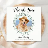 Custom Dog Wedding Thank You Modern Photo  Napkins