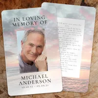 In Loving Memory Sunset Memorial Prayer Card