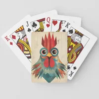 Geometric Rooster Illustration Poker Cards