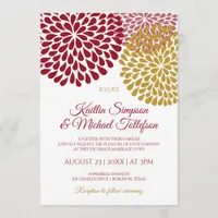 Burgundy & Gold Wedding Invitations | Floral & Fun