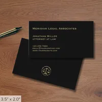 Simple Law Firm Justice Scales Business Card