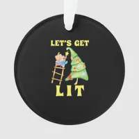 Let's Get Lit Funny Christmas Drinking Classic Ornament