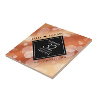 Elegant 32nd Bronze Wedding Anniversary Ceramic Tile