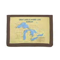 Great Lakes of North America Trifold Wallet