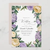 Mauve and Buttercream Watercolor Floral Wedding Invitation
