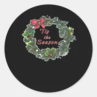 Tis The Season Shadowed Classic Round Sticker