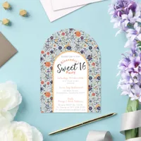 Flourished sweet sixteen invitation transparent