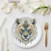 Native American Spiritual Wolf Paper Plate