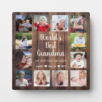 World's Best Grandma Grandkids 12 Photo Collage  Plaque