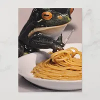 Frog Eating Spaghetti Postcard