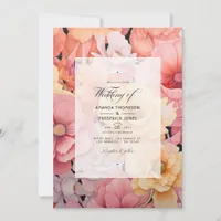 Just Peachy Floral Wedding Invitation