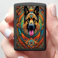 German Shepherd in Mandala Zippo Lighter