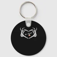 Skeleton Hand Heart Boo Season Spooky Vibe Keychain