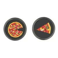 Pizza and Slice Fun  Cufflinks