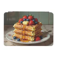 Antique Plate of Waffles with Strawberries  iPad Mini Cover