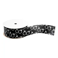 Police Officer Policeman Funny Handcuffs Pattern Grosgrain Ribbon