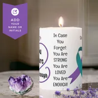 "You Are Enough" Healing Hope Minimalist Quote Pillar Candle