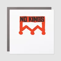 No Kings Protest Graphic Grunge Crown  American Cl Car Magnet