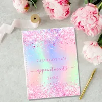 Pink holographic name 2025 planner