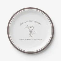 "Tini Bit Longer" Espresso Martini Bachelorette Paper Plates