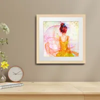 Messy Hair Mystical Girl Art Warm Colors Framed Art