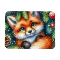 An adorable Christmas red fox Magnet