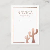 Rose Gold Cactus Earring Display Card