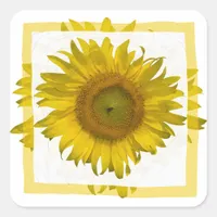 Yellow Sunflower  Square Sticker