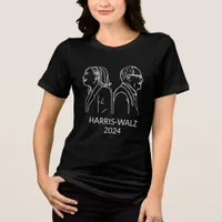 Harris and Walz 2024 Line Art Political Tri-Blend Shirt