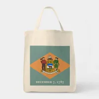 State of Delaware Flag Tote Bag