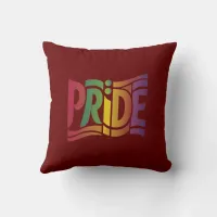 Rainbow Pride Typographic - Bold LGBTQ+ Statement Throw Pillow