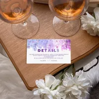 Modern Artistic Grunge Pink and Purple Wedding Enclosure Card