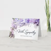 Purple Lilac Flowers Watercolor Sympathy Card