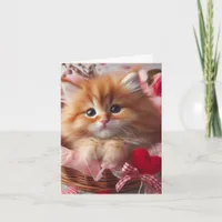 Adorable Valentine Kitten Card