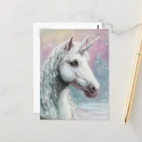 Gorgeous Winter Unicorn Postcard