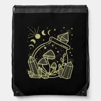 Goblincore Aesthetic Cottagecore Academia Mushroom Drawstring Bag