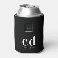 Logo black white business monogram name can cooler