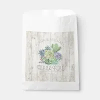 Succulents and Rustic Wood Wedding Thank You ID515 Favor Bag