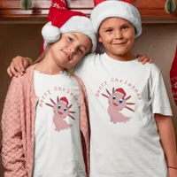 Cute Axolotl Santa Merry Christmas  T-Shirt