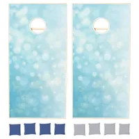 Personalized Blue Bokeh Corn Hole Game