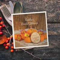 Rustic Pumpkins Fall Barn Bridal Shower Paper Napkins