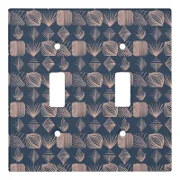 Bold Caribbean Tribal Mudcloth: Navy Blue, Pink Light Switch Cover