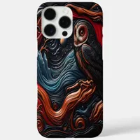 Colorful Owl in a Mystical Night Landscape iPhone 16 Pro Max Case