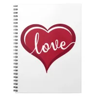 love in heart valentines notebook