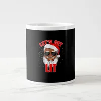 Let's Get Lit Drinking Santa Hat Christmas Lights  Giant Coffee Mug