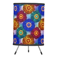 Stained Glass Abstract Red Green Blue Orange Tripod Lamp