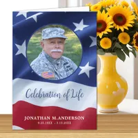 Military Veteran Flag Celebration of Life Funeral  Card