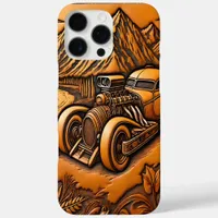 Leather Hot Rod Scenic Design iPhone 16 Pro Max Case