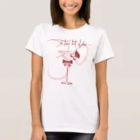 Tini Bit Older Modern Bow Cherry Martini Birthday T-Shirt